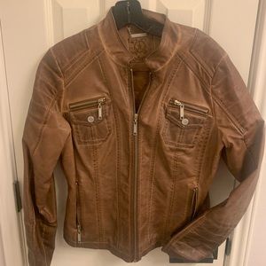 Faux leather bomber jacket size M